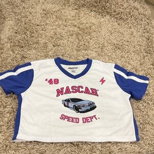 NASCAR Women's Blue and White Racing Jersey